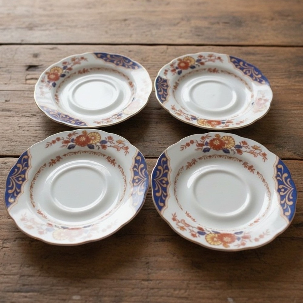 Home Beautiful Canton Fair ME217 6" Coffee Cup Saucer - Fine China Set of Four